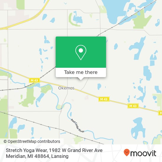 Mapa de Stretch Yoga Wear, 1982 W Grand River Ave Meridian, MI 48864