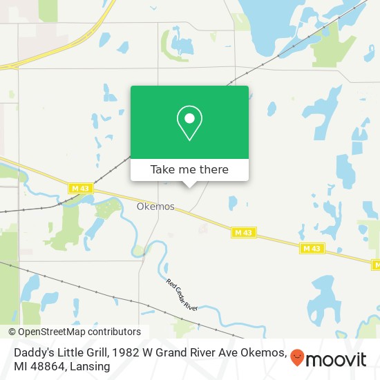 Mapa de Daddy's Little Grill, 1982 W Grand River Ave Okemos, MI 48864