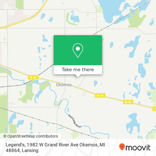 Mapa de Legend's, 1982 W Grand River Ave Okemos, MI 48864
