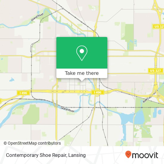 Mapa de Contemporary Shoe Repair, 109 W Kalamazoo St Lansing, MI 48933