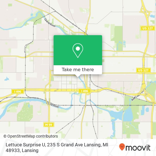 Mapa de Lettuce Surprise U, 235 S Grand Ave Lansing, MI 48933