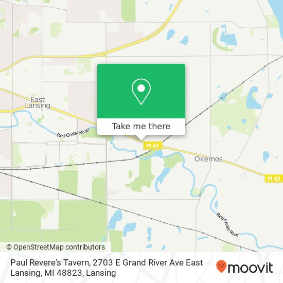 Paul Revere's Tavern, 2703 E Grand River Ave East Lansing, MI 48823 map