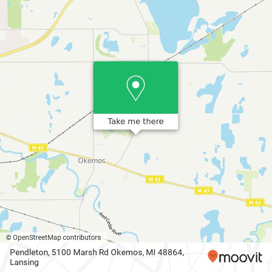 Mapa de Pendleton, 5100 Marsh Rd Okemos, MI 48864