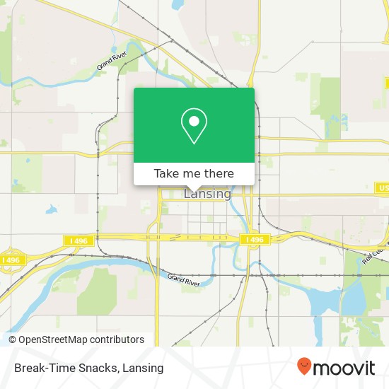 Mapa de Break-Time Snacks, 425 W Ottawa St Lansing, MI 48933