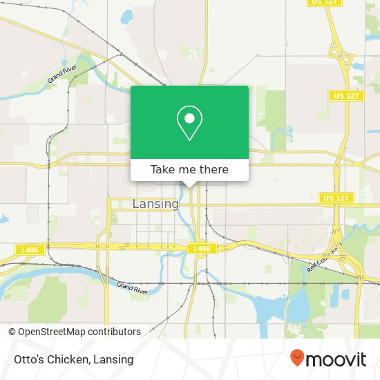 Mapa de Otto's Chicken, 333 N Cedar St Lansing, MI 48912