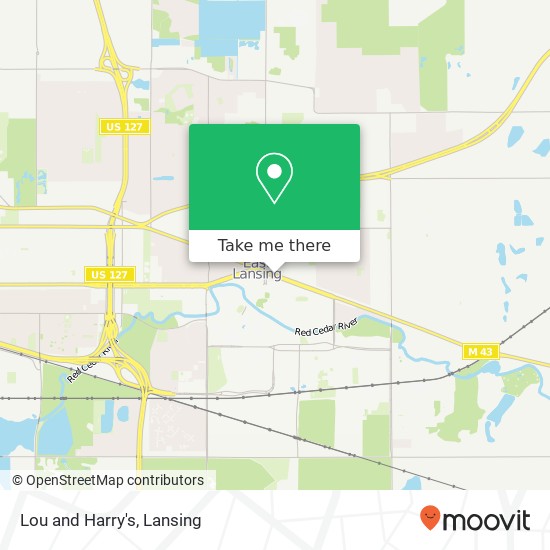 Mapa de Lou and Harry's, 211 E Grand River Ave East Lansing, MI 48823