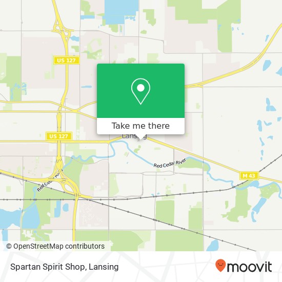 Mapa de Spartan Spirit Shop, 49 Union Bldg East Lansing, MI 48824