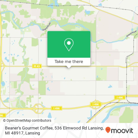 Beaner's Gourmet Coffee, 536 Elmwood Rd Lansing, MI 48917 map