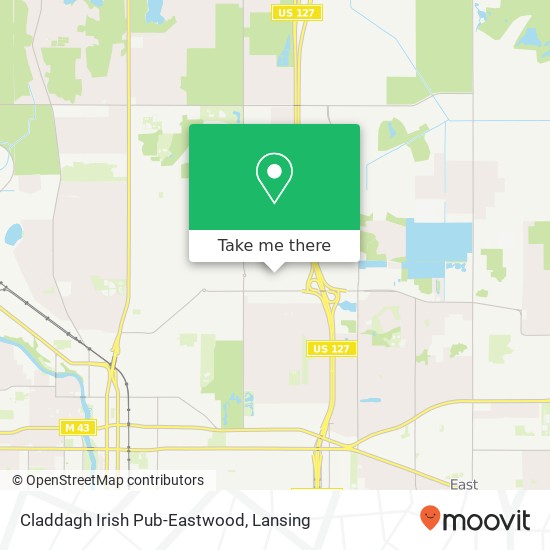 Mapa de Claddagh Irish Pub-Eastwood, 2900 Towne Centre Blvd Lansing, MI 48912