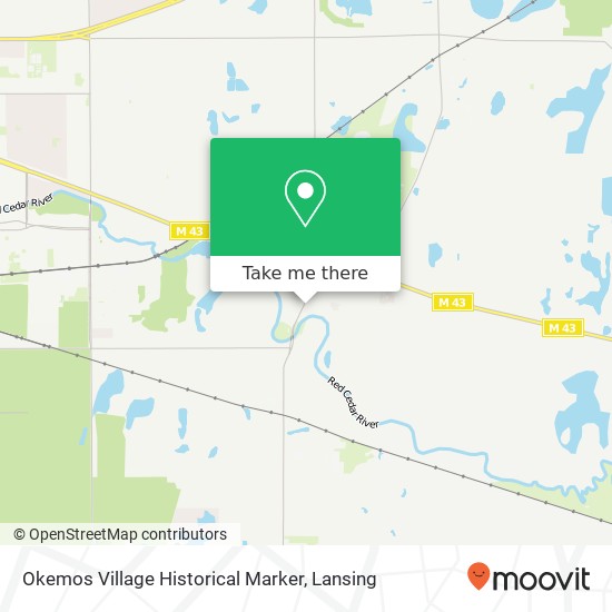 Okemos Village Historical Marker map