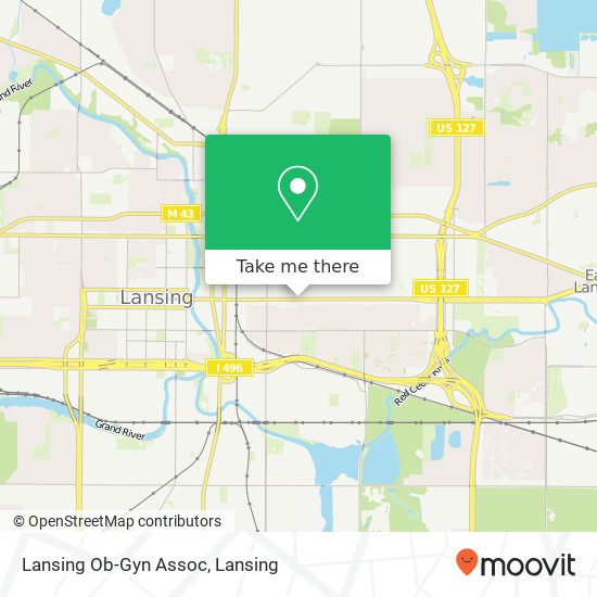 Lansing Ob-Gyn Assoc map