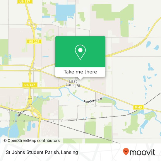 St Johns Student Parish map