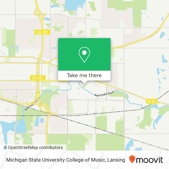 Mapa de Michigan State University College of Music