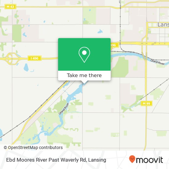 Mapa de Ebd Moores River Past Waverly Rd