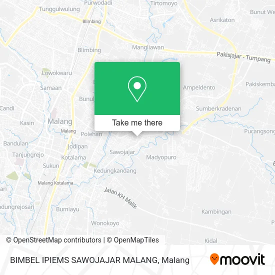BIMBEL IPIEMS SAWOJAJAR MALANG map