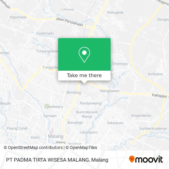 PT  PADMA TIRTA WISESA  MALANG map