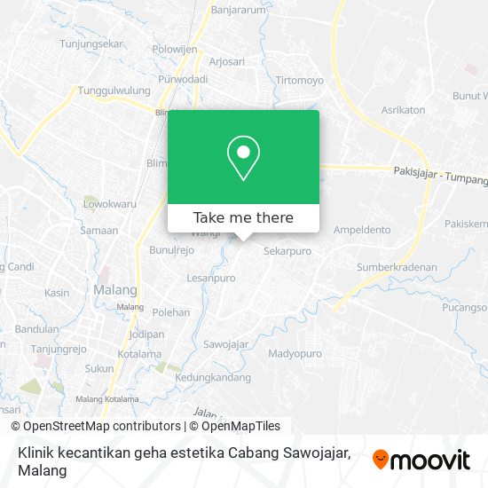 Klinik kecantikan geha estetika Cabang Sawojajar map