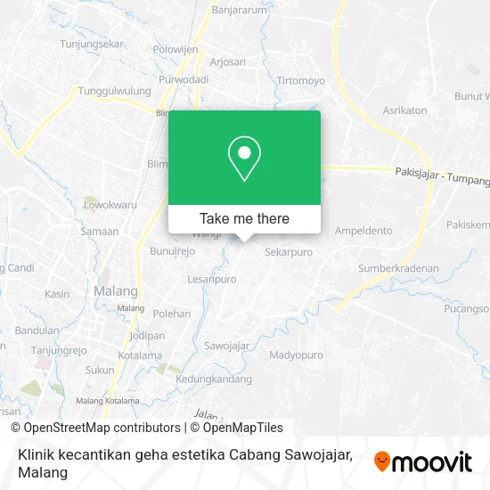 Klinik kecantikan geha estetika Cabang Sawojajar map
