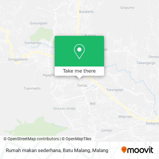 Rumah makan sederhana, Batu Malang map