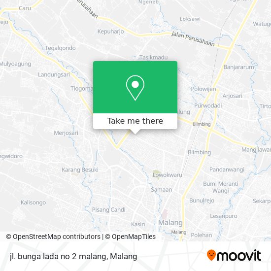 jl. bunga lada no 2 malang map