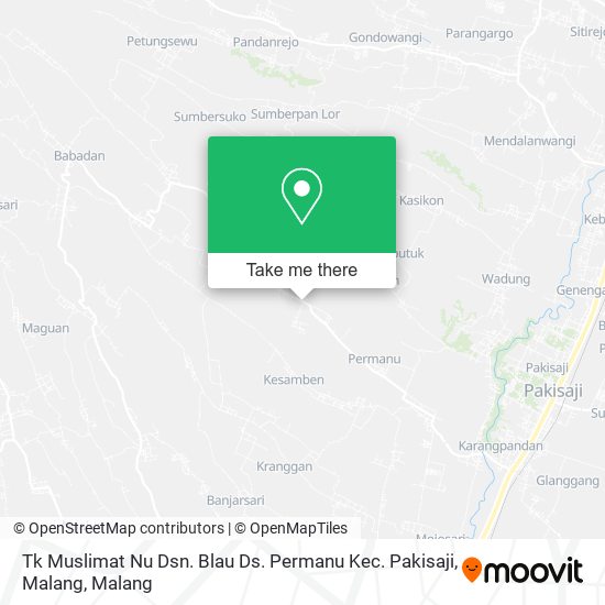 Tk Muslimat Nu Dsn. Blau Ds. Permanu Kec. Pakisaji, Malang map