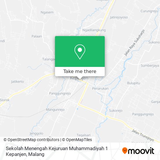 Sekolah Menengah Kejuruan Muhammadiyah 1 Kepanjen map
