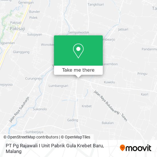 PT Pg Rajawali I Unit Pabrik Gula Krebet Baru map