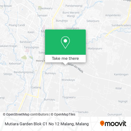 Mutiara Garden Blok C1 No 12 Malang map