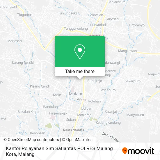 Kantor Pelayanan Sim Satlantas POLRES Malang Kota map