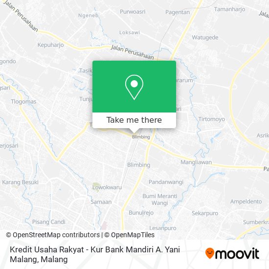 Kredit Usaha Rakyat - Kur Bank Mandiri A. Yani Malang map