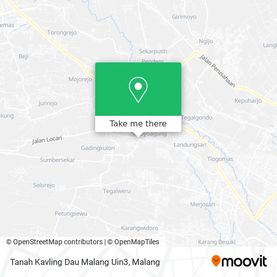 Tanah Kavling Dau Malang Uin3 map