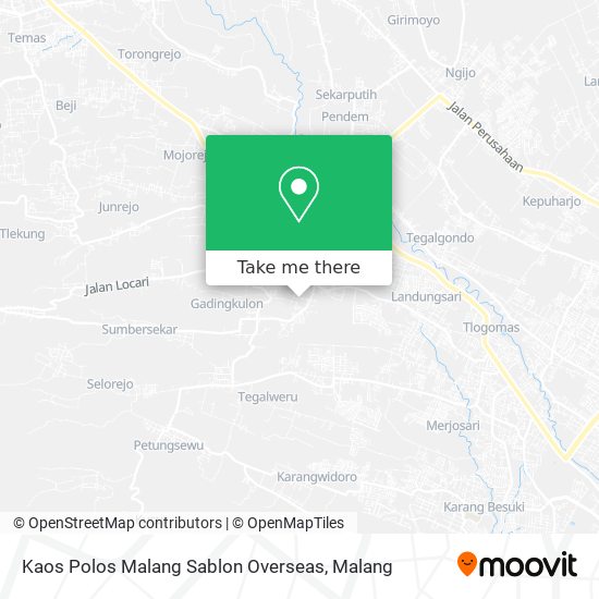Kaos Polos Malang Sablon Overseas map