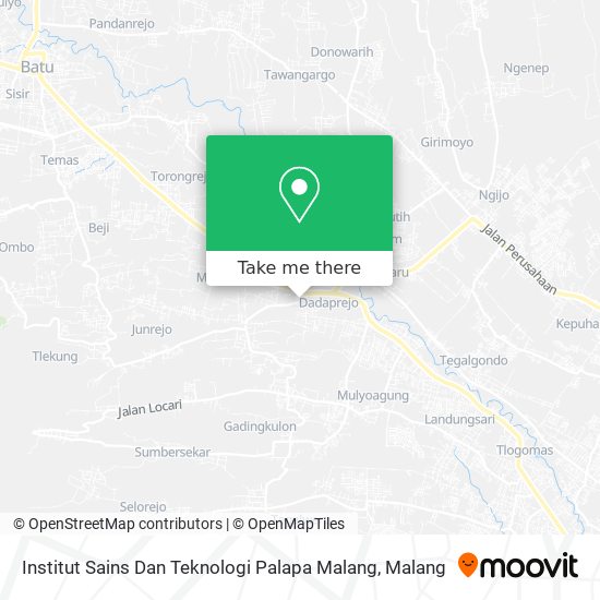 Institut Sains Dan Teknologi Palapa Malang map