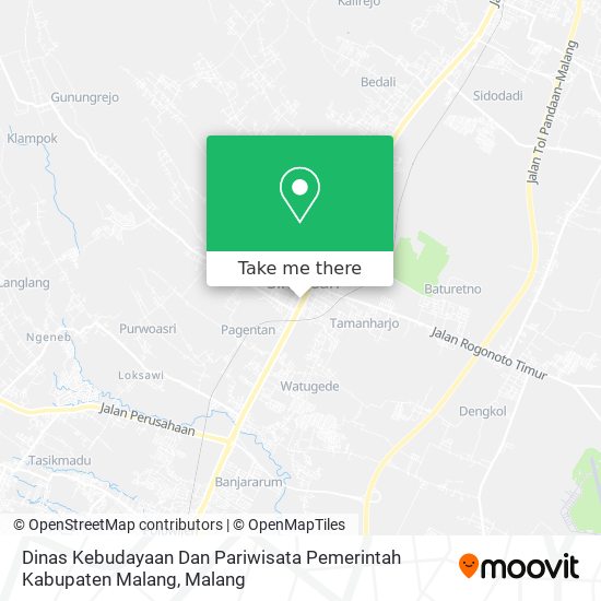 Dinas Kebudayaan Dan Pariwisata Pemerintah Kabupaten Malang map