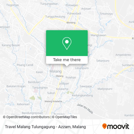 Travel Malang Tulungagung - Azzam map