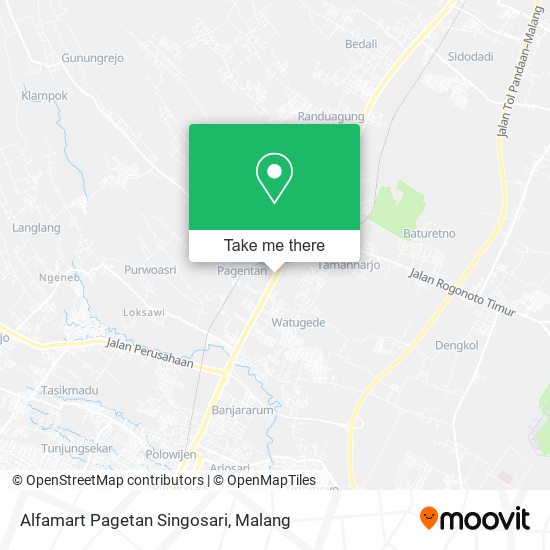 Alfamart Pagetan Singosari map