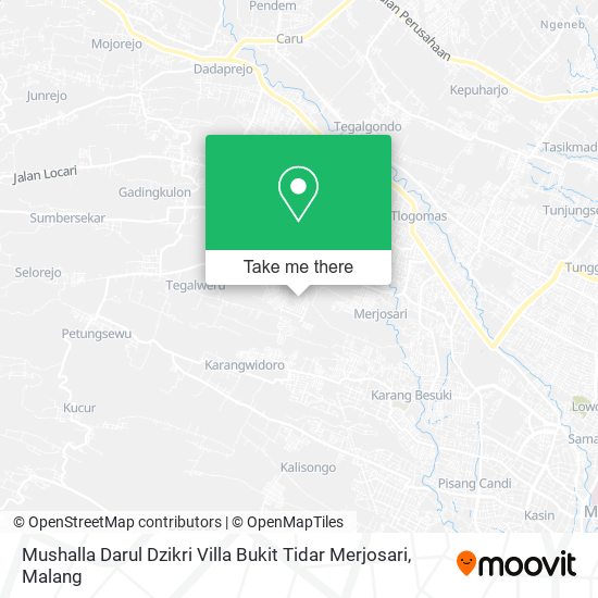Mushalla Darul Dzikri Villa Bukit Tidar Merjosari map