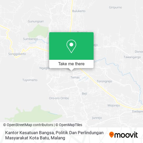 Kantor Kesatuan Bangsa, Politik Dan Perlindungan Masyarakat Kota Batu map