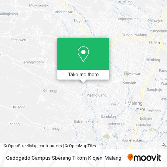 Gadogado Campus Sberang Tlkom Klojen map
