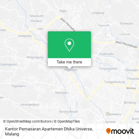 Kantor Pemasaran Apartemen Dhika Universe map