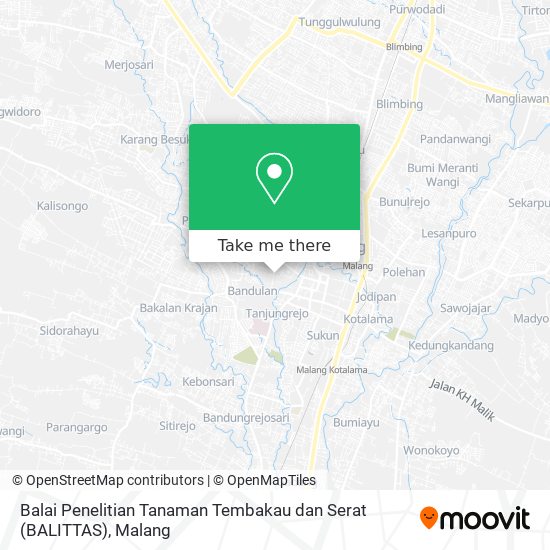 Balai Penelitian Tanaman Tembakau dan Serat (BALITTAS) map