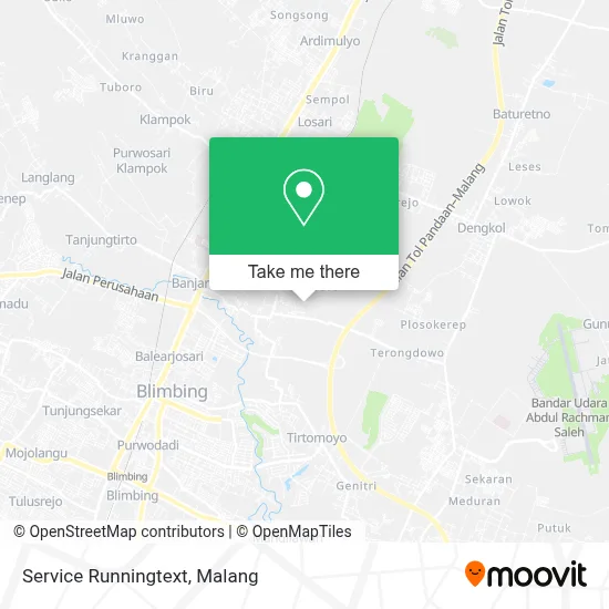 Service Runningtext map
