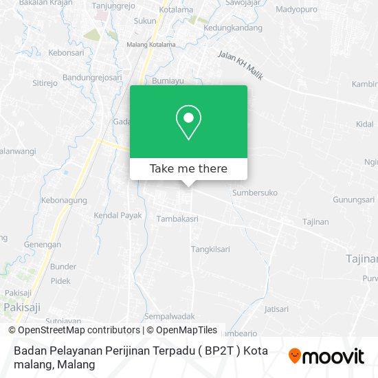 Badan Pelayanan Perijinan Terpadu ( BP2T ) Kota malang map
