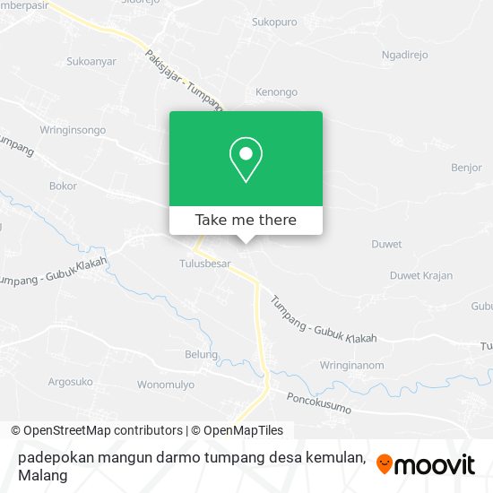 padepokan mangun darmo tumpang desa kemulan map