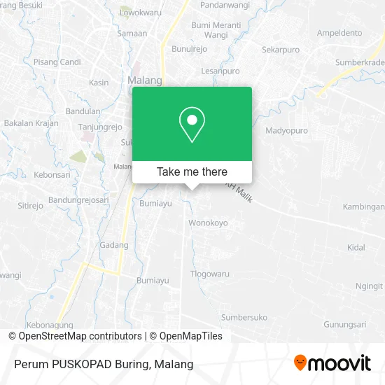 Perum PUSKOPAD Buring map