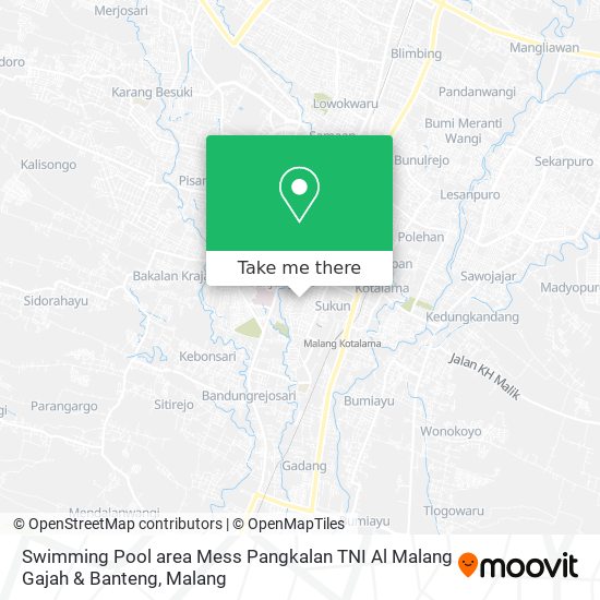 Swimming Pool area Mess Pangkalan TNI Al Malang Gajah & Banteng map