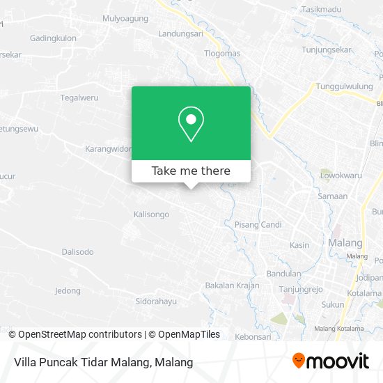 Villa Puncak Tidar Malang map