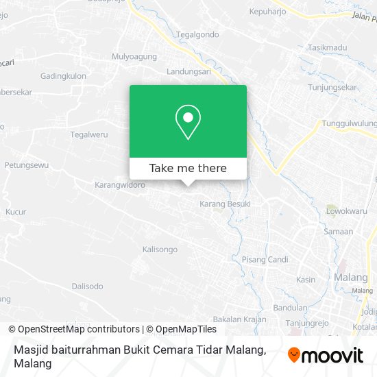 Masjid baiturrahman Bukit Cemara Tidar Malang map