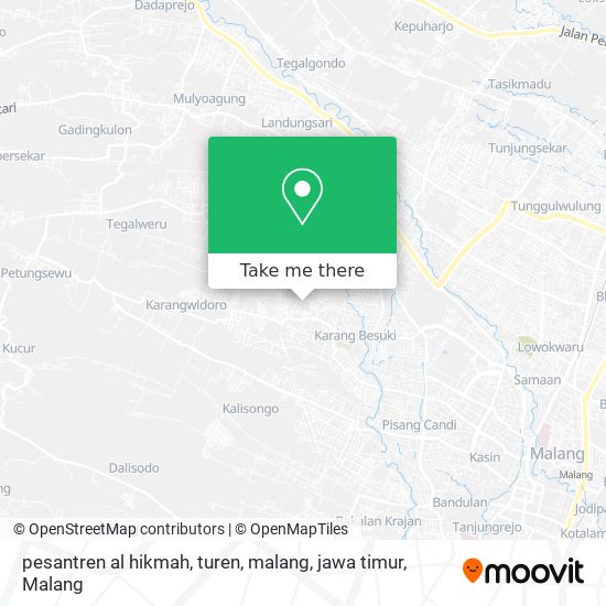 pesantren al hikmah, turen, malang, jawa timur map