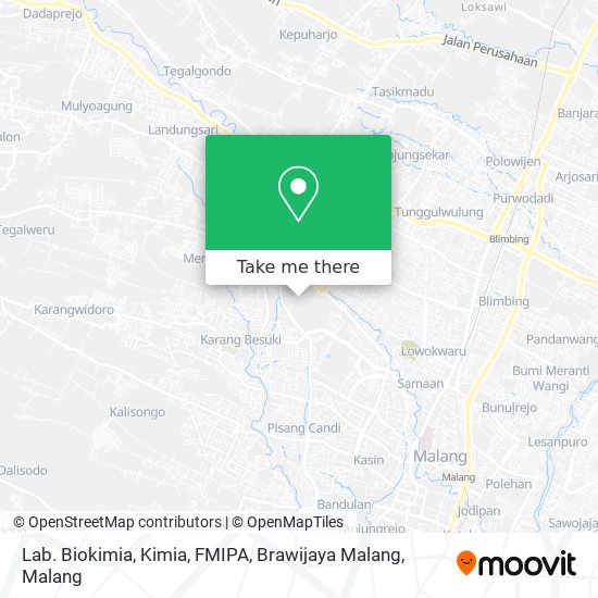 Lab. Biokimia, Kimia, FMIPA, Brawijaya Malang map